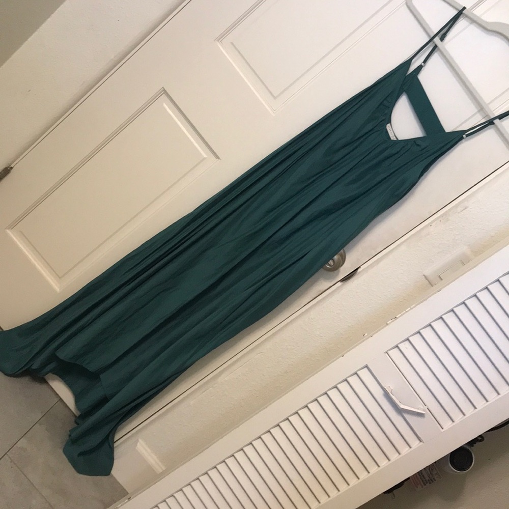 Dark green silk maxi